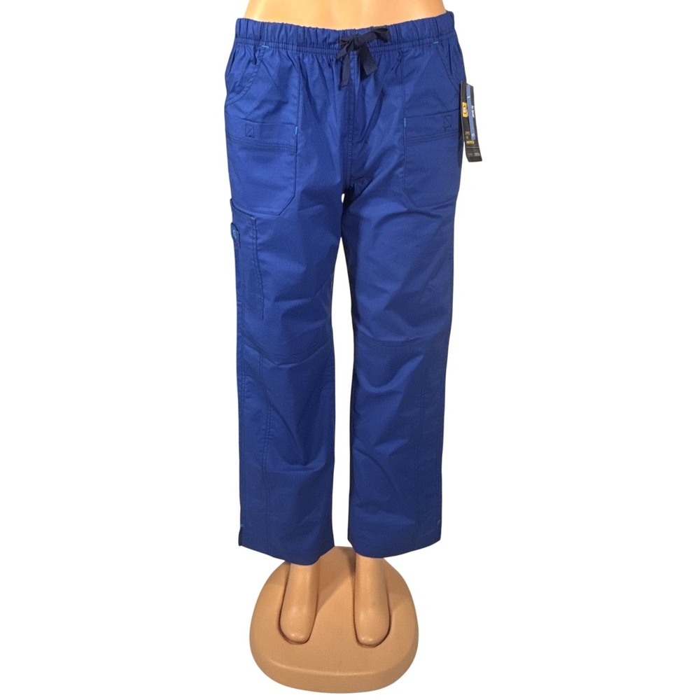 WonderWink Scrub Pants Womens Medium Petite Blue NEW WonderFLEX Cargo